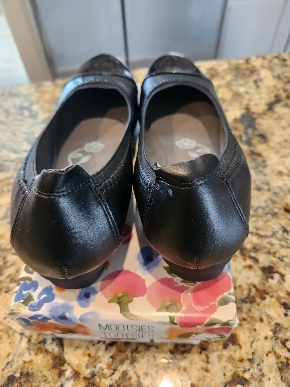 Mootsies Tootsies Joey Black Patent Cap-Toe Ballet Flats